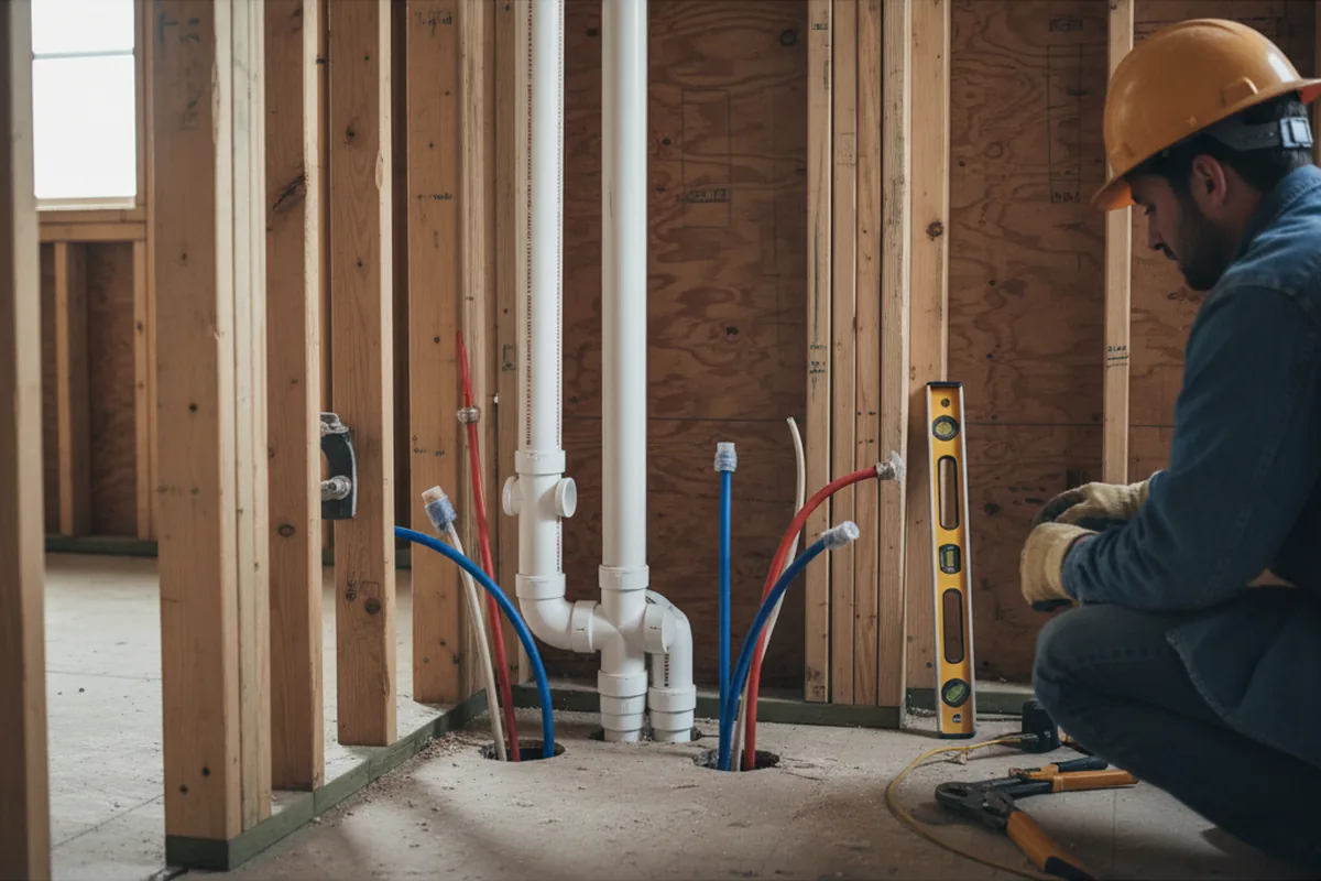 Drain and supply rough-in during Garbage Disposal Repair in Morgan