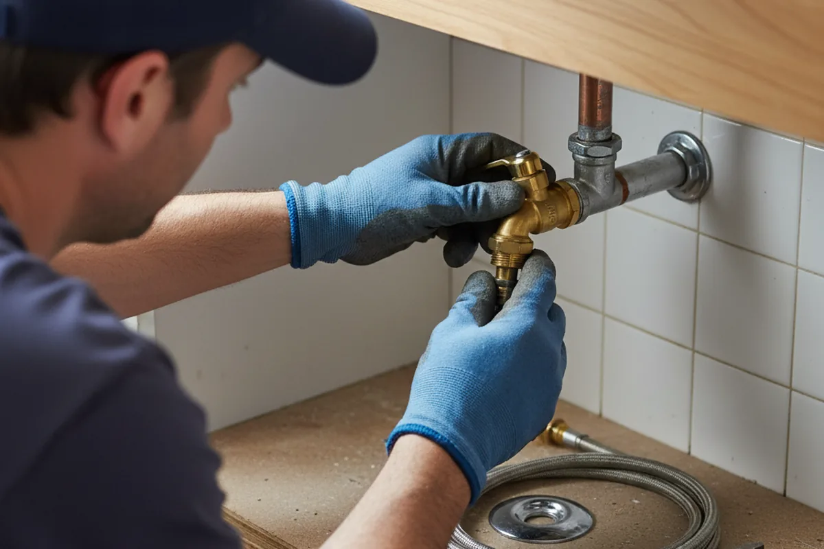 Shutoff valve and fitting work during Emergency Plumbing in Morgan